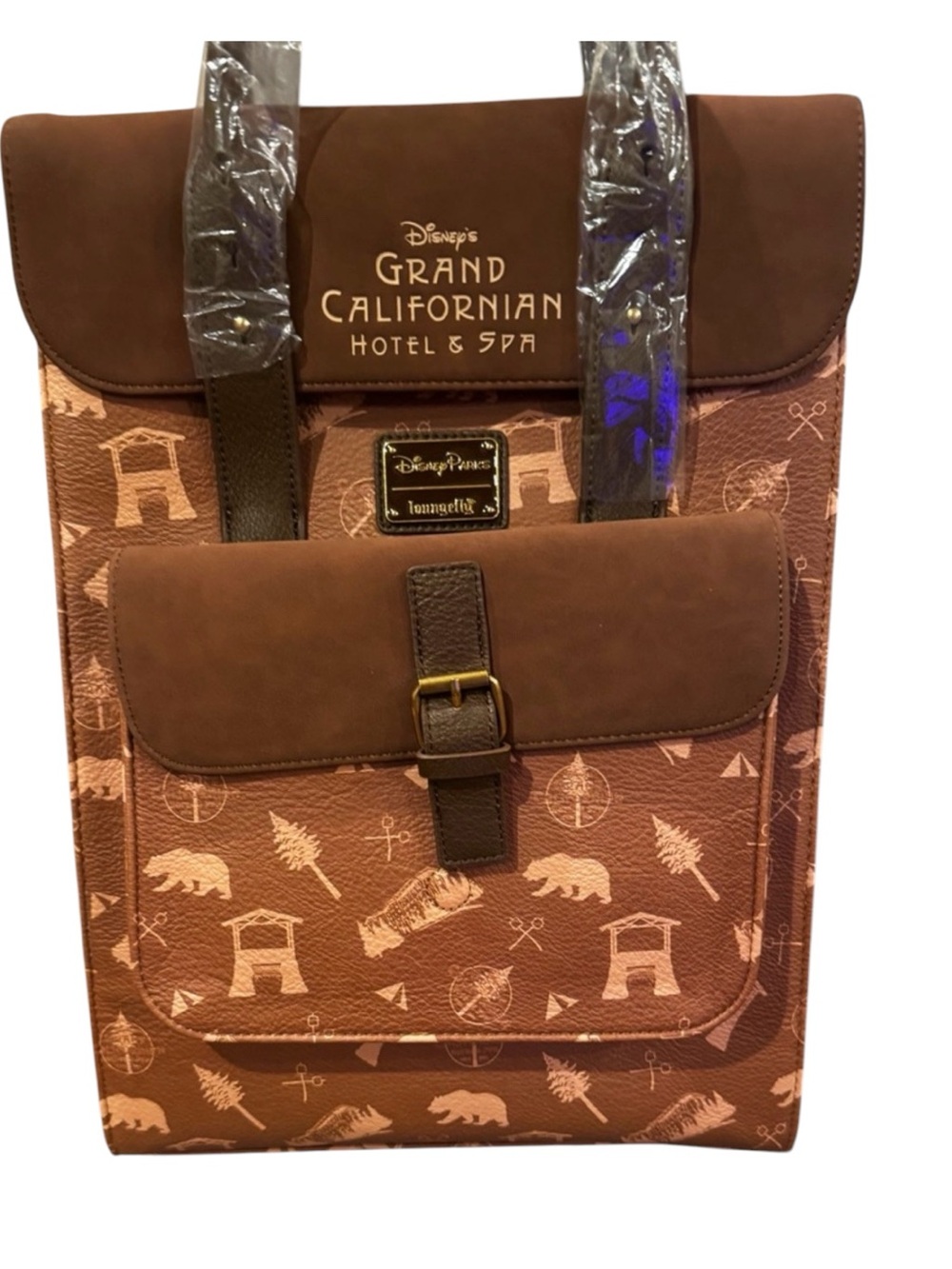 Loungefly Disney Grand Californian Hotel & Spa Brown Patterned Backpack